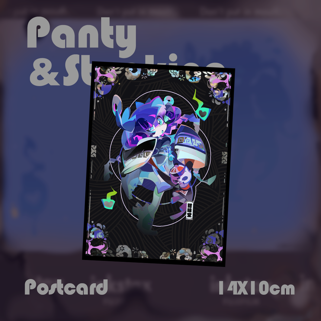 Panty & Stocking – Stocking Foil Stamped Faux Raden Postcard