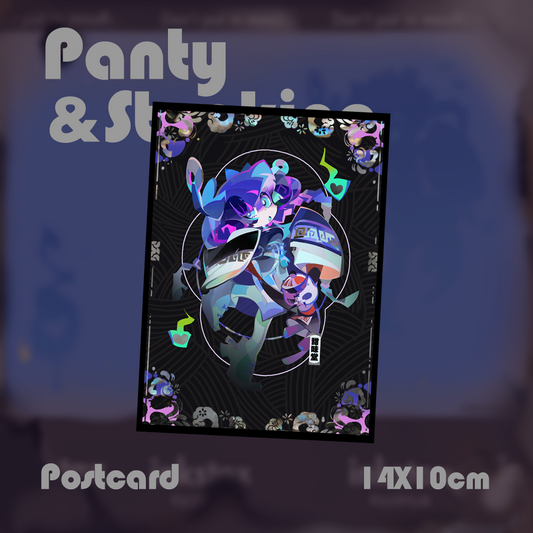 Panty & Stocking – Stocking Foil Stamped Faux Raden Postcard