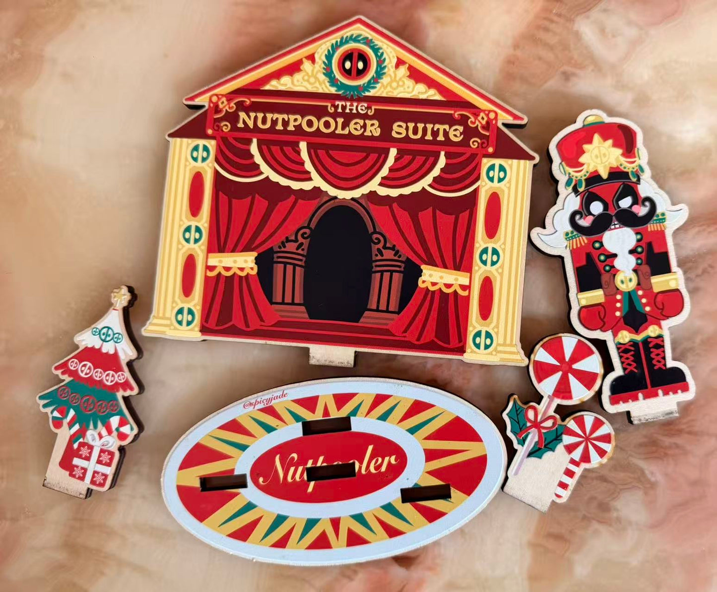 Deadpool Wooden Standee - Christmas Ver.